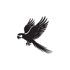 Naklejka premium Parrot silhouette. Parrot vector design. Parrot logo, icon black and white.
