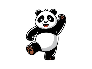 A cartoon-style panda bear with bold lines and simple shading.