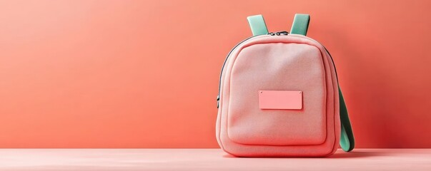 Personalized backpack with name tag, trendy and practical, 3D illustration