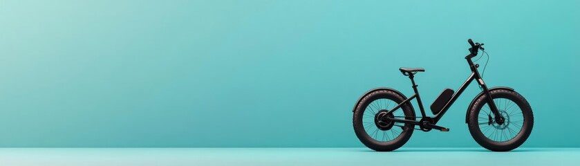 Fototapeta premium Electric bike with fast charging port, disc brakes, clean minimalistic frame, futuristic urban environment