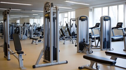 Obraz premium 79. A professional fitness center with a wide range of strength training equipment