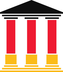 Temple 3 columns in the colors of the German flag © Regormark