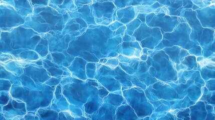 Aerial view of blue water with light reflections on the surface, mimicking a swimming pool texture