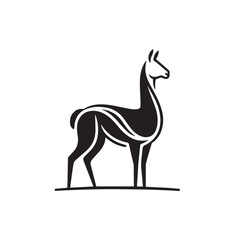 Vicuña Silhouette design. Vicuña Silhouette vector design. Llama vector design. Llama logo.