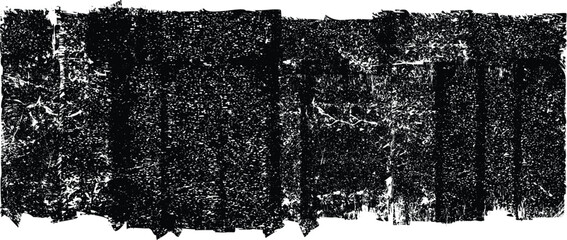 Roughen textured shape . Paint roller .Grunge textured banner with rough edges. Vector . Overlay distress texture . Screen printing .Simply place texture over any object to create grungy effect . 