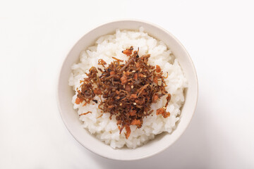 鮭フレークとちりめんじゃこのふりかけご飯　