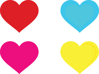 Set of heart illustrations, Love symbol icon, love symbol vector.