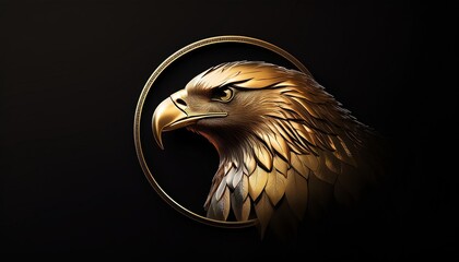 Golden eagle silhouette logo