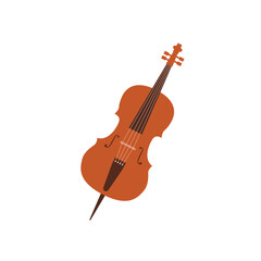 Fototapeta premium Cello musical instrument on isolated white background. Cello icon. Vector illustration cartoon flat style