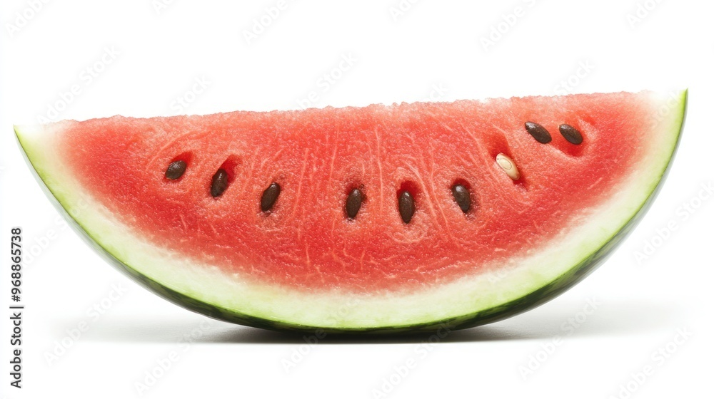 Poster a slice of watermelon with visible seeds