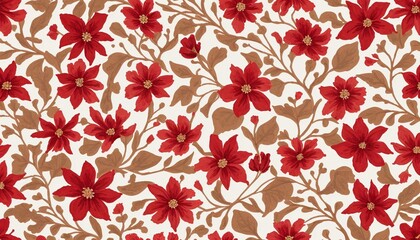 Crimson Blossoms on Earthy Tones