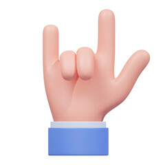 Obraz premium Blue Hand Gesture 3D Illustration