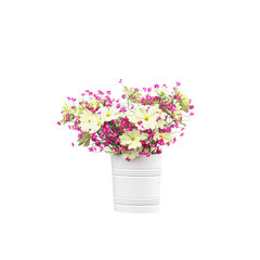 collection of Garden Cosmos Plant in pot with realistic style