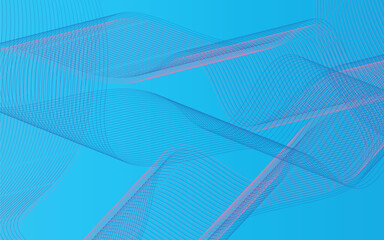 Blue background with thin lines. Vector graphics