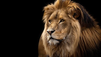 Fototapeta premium Majestic lion in gold outline