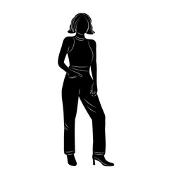 Fototapeta premium silhouette woman on white background vector