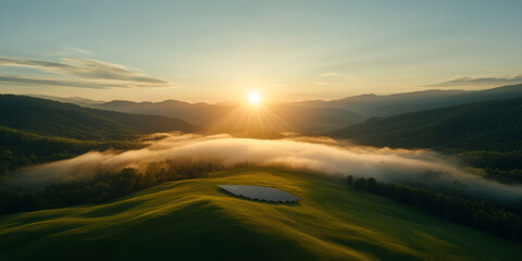 Mountain-Top Solar Farm Captured from Above