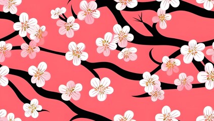beauty sakura flower pattern background