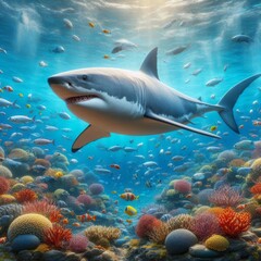 Fototapeta premium Sunlit Shadows of the Shark