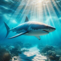 Naklejka premium Shark’s Serene Patrol