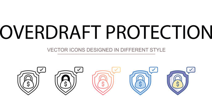 Overdraft Protection icon design with white background stock illustration