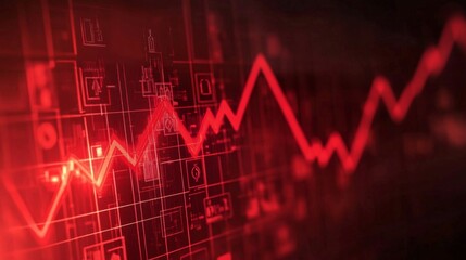 A red downward-sloping graph, symbolizing falling interest rates, with financial icons and a diminishing trend in the background