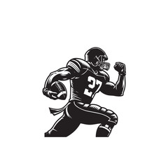 American football player silhouette. American football player logo, icon vector design isolated on white background.