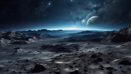 landscape with moon and clouds