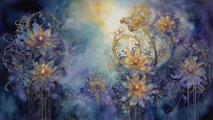 abstract background with flowers