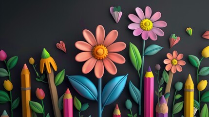 Obraz premium Cute vector kids hand drawn sketch school chalk background