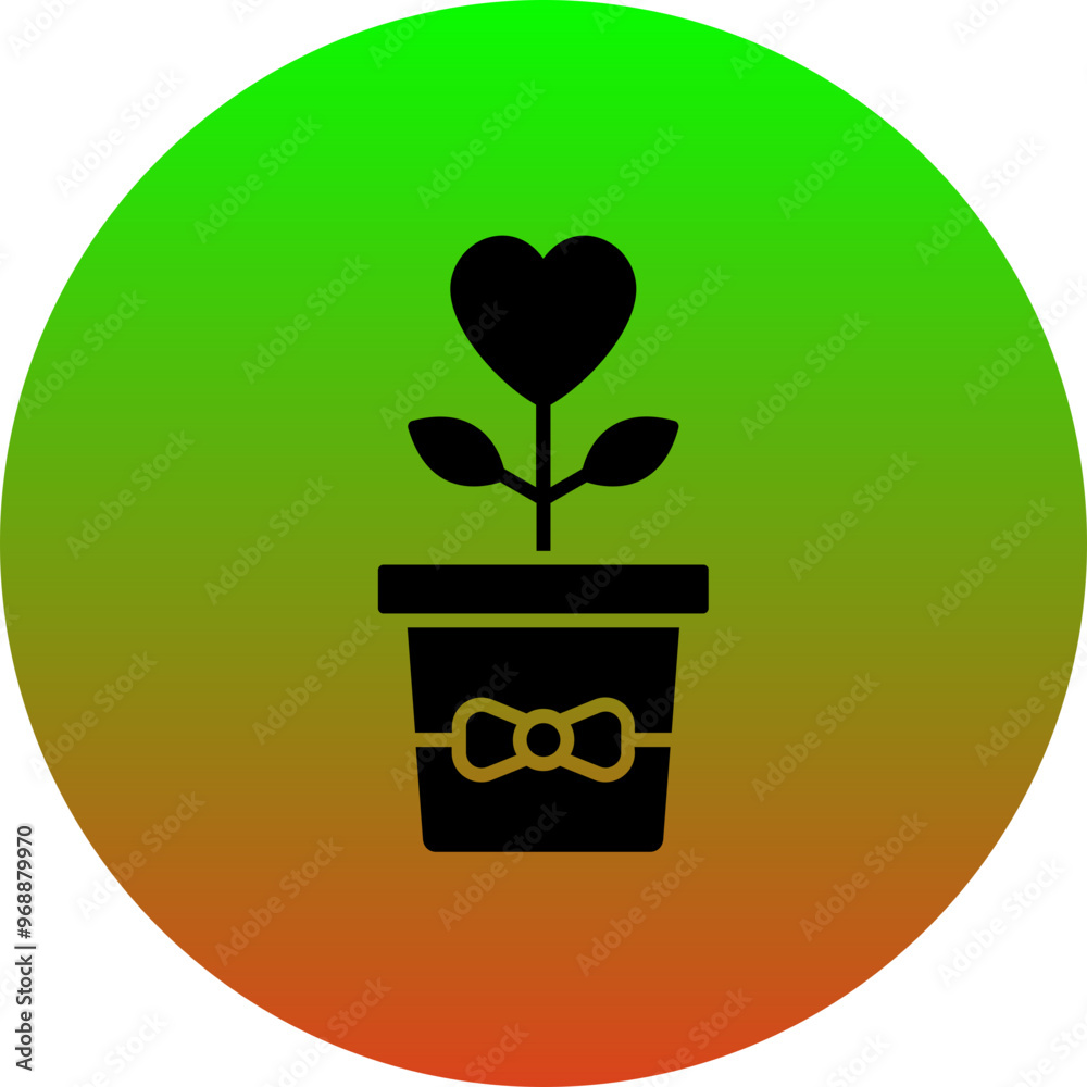 Poster flower pot icon