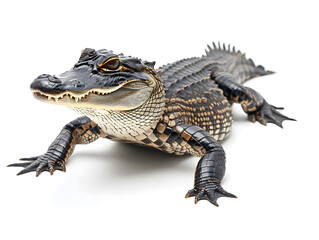 Fototapeta premium young alligator isolated on a white background