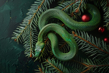 Fototapeta premium Beautiful greeting card with holiday composition for happy and joy celebrate New Year