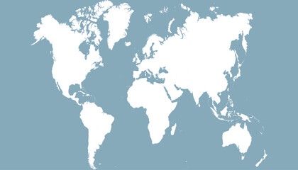 World map. Grey modern vector map. Silhouette map.