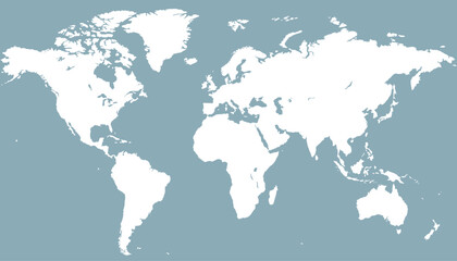 World map. Grey modern vector map. Silhouette map.