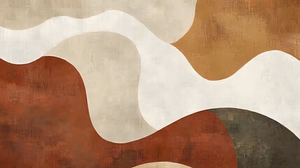 Organic abstract shapes in warm, earthy tones blending together for a natural, calming composition.