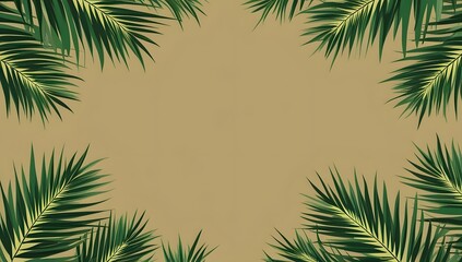 simple background of minimalist sunset with palm tree silhouette