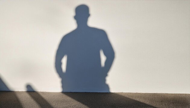 shadow of a person on a white wall, abstract
