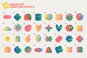 Gradient Emotion Shapes - Illustration Set