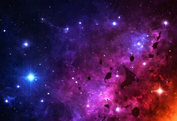 Obraz premium A clear night sky filled with shimmering stars over a dark blue atmospheric backdrop