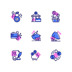 Business and finance - line design style icons set