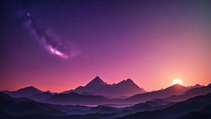 sunset in the mountains