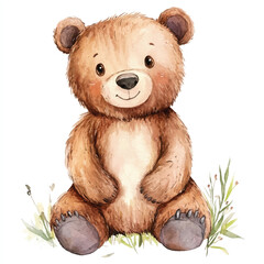 bear watercolor clipart illustration isolated