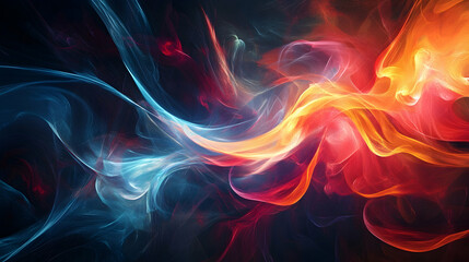 Obraz premium An array of colorful energy currents intertwined with lively abstract shapes.