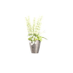 collection of Lily of the valley flower plant with realistic style