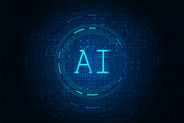 Artificial Intelligence ,AI chipset on circuit board, futuristic Technology Concept	


