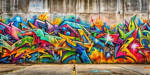 Fototapeta premium Graffiti art spray painted on a concrete wall outdoors