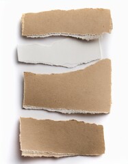 Fototapeta premium Ripped torn paper edges isolated on white background