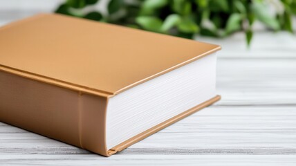 Close-up of a hardcover book mockup with customizable texture and spine, Book mockup, premium design, branding options