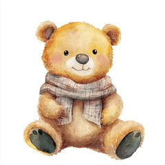 bear watercolor clipart illustration isolated